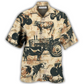 Tractor Cow Hawaiian Shirt Artwork Detail For Resort Trips And Outdoor Activities