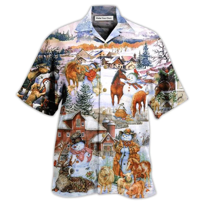 Horse Christmas Farm Hawaiian Shirt Design View For Resort Travel And Thoughtful Gifting
