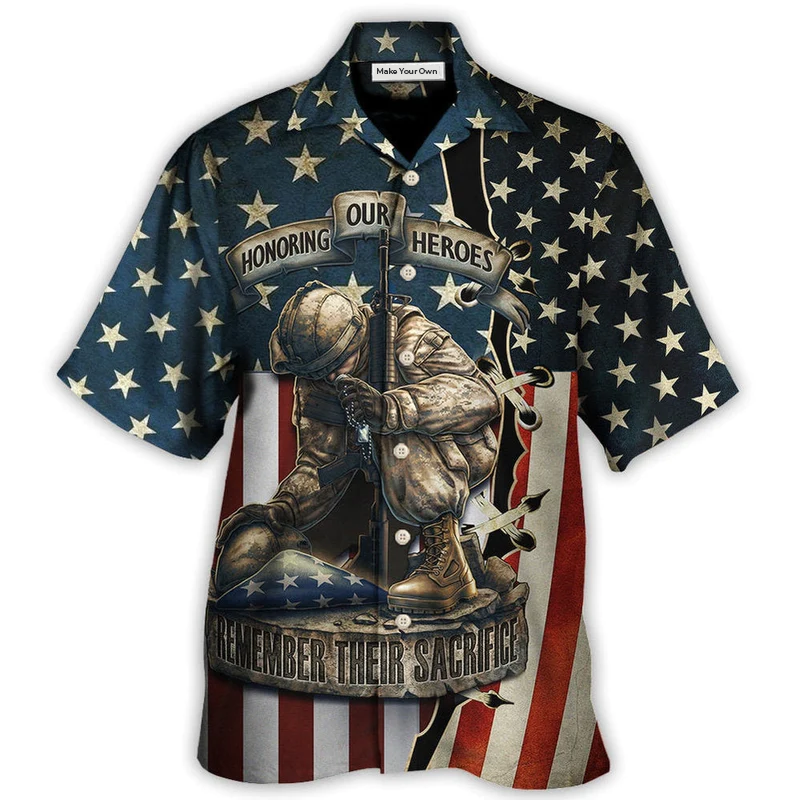 American Honoring Heroes Remember Sacrifice Hawaiian Shirt For Beach Parties And Weekend Getaways