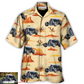 Vintage Hot Rod Landscape Cowboy Custom Photo Hawaiian Shirt Design View For Casual Summer Styling