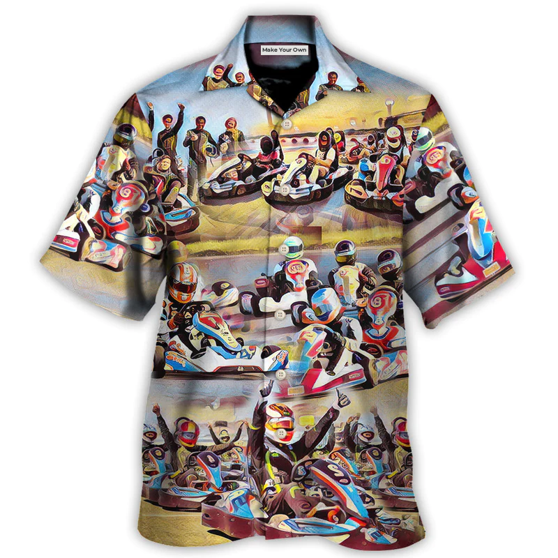 Kart Racing Hawaiian Shirt Tropical Styling View For Thoughtful Gifting
