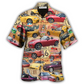 Vintage Car Road Route Hawaiian Shirt Design View For Resort Travel And Thoughtful Gifting