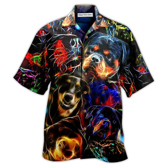 Rottweiler Dogs Bubby Hawaiian Shirt Artwork View For Coastal Escapes And Resort Style