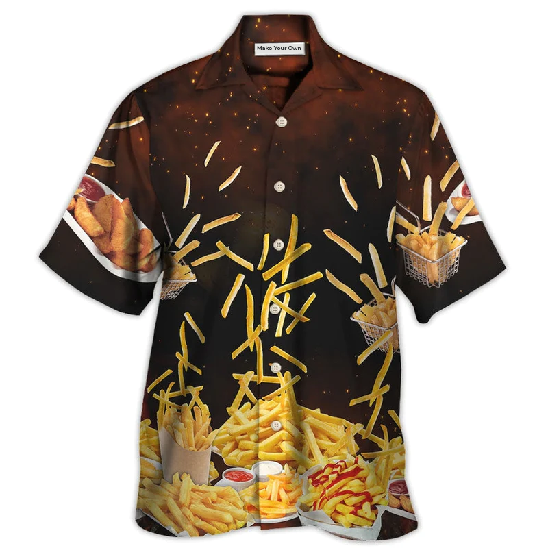 Food French Fries Fast Delicious Hawaiian Shirt Design View For Resort Travel And Thoughtful Gifting
