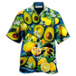 Fruit Avocado Lemon Summer Hawaiian Shirt For Vacation Days And Relaxed Coastal Outings