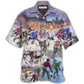 Colorful Ice Hockey Hawaiian Shirt For Vacation Parties Beach Outings And Relaxed Daily Wear