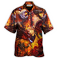 Red Dragon Skull Fire Hawaiian Shirt Design View For Casual Summer Styling