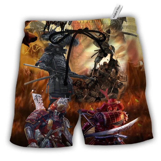 Samurai Knows His Duty And Guard His Honor Beach Shorts For Weekend Adventures And Comfort