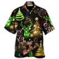 Neon Snowman Christmas Tree Hawaiian Shirt Design Detail For Sunny Adventures And Casual Wear