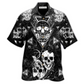 Black Skull Hawaiian Shirt For Resort Getaways And Comfortable Summer Activities