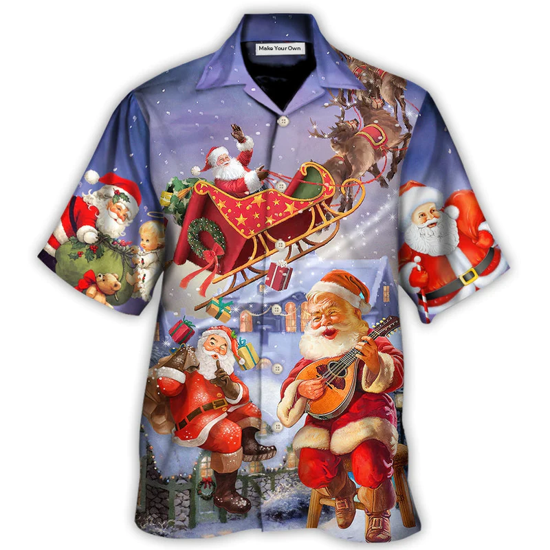 Festive Funny Christmas Hawaiian Shirt For Resort Getaways And Comfortable Summer Activities
