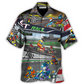 High Speed Racing Car Hawaiian Shirt For Island Holidays Summer Parties And Casual Outdoor Wear