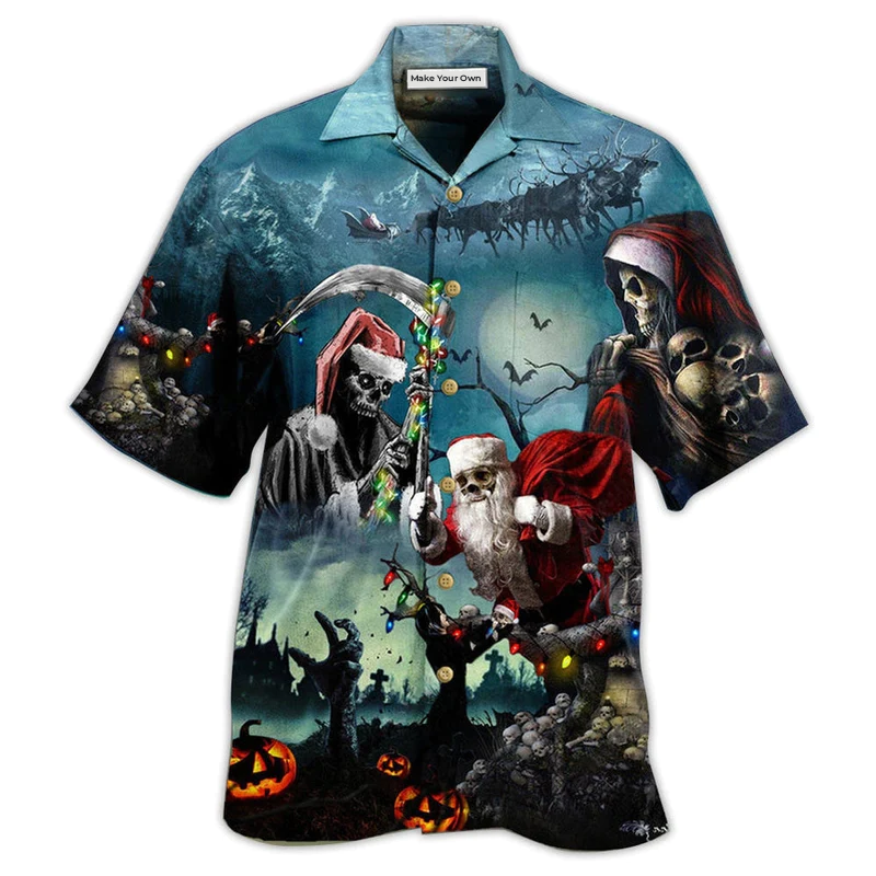 Christmas Skull Hawaiian Shirt For Beach Days Resort Trips And Relaxed Everyday Style