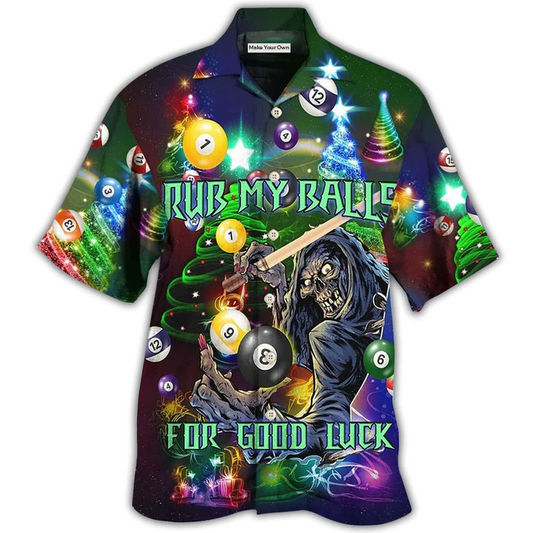 Billiard Rub Ball Christmas Night Hawaiian Shirt For Beach Parties And Weekend Getaways