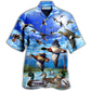 Duck Freedom Wild Hawaiian Shirt Design Detail For Sunny Adventures And Casual Wear