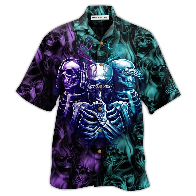 Skull Hawaiian Shirt For Tropical Getaways Outdoor Fun And Everyday Wear