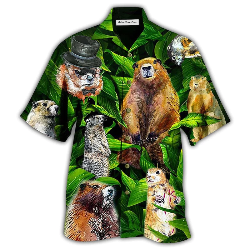 Cute Ferret Hawaiian Shirt For Summer Events Coastal Travel And Comfortable Styling