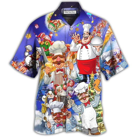 Funny Chef Put Meat Mouth Swallow Hawaiian Shirt Artwork View For Weekend Travel And Beach Style