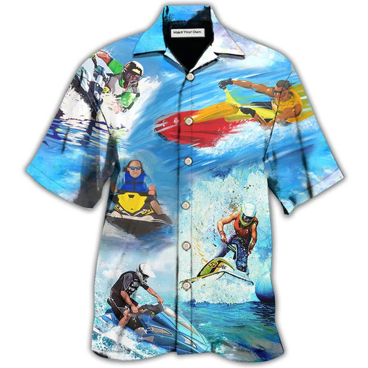 Skiing Jet Ski Hawaiian Shirt For Vacation Days And Relaxed Coastal Outings