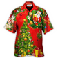 Red Christmas Tree Hawaiian Shirt Design Detail For Sunny Adventures And Casual Wear