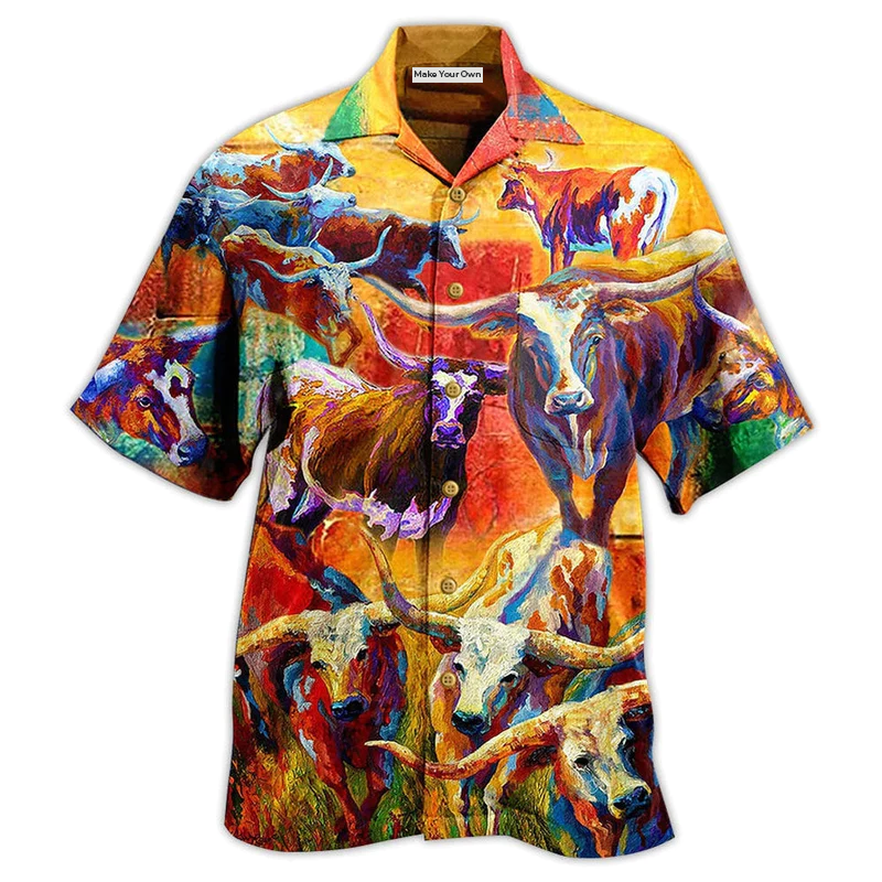 Artistic Bison Hawaiian Shirt For Resort Getaways Summer Adventures And Casual Gifting