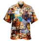 Classic Coffee Good Pleasure Hawaiian Shirt Pattern Detail For Vacation Travel And Daily Wear