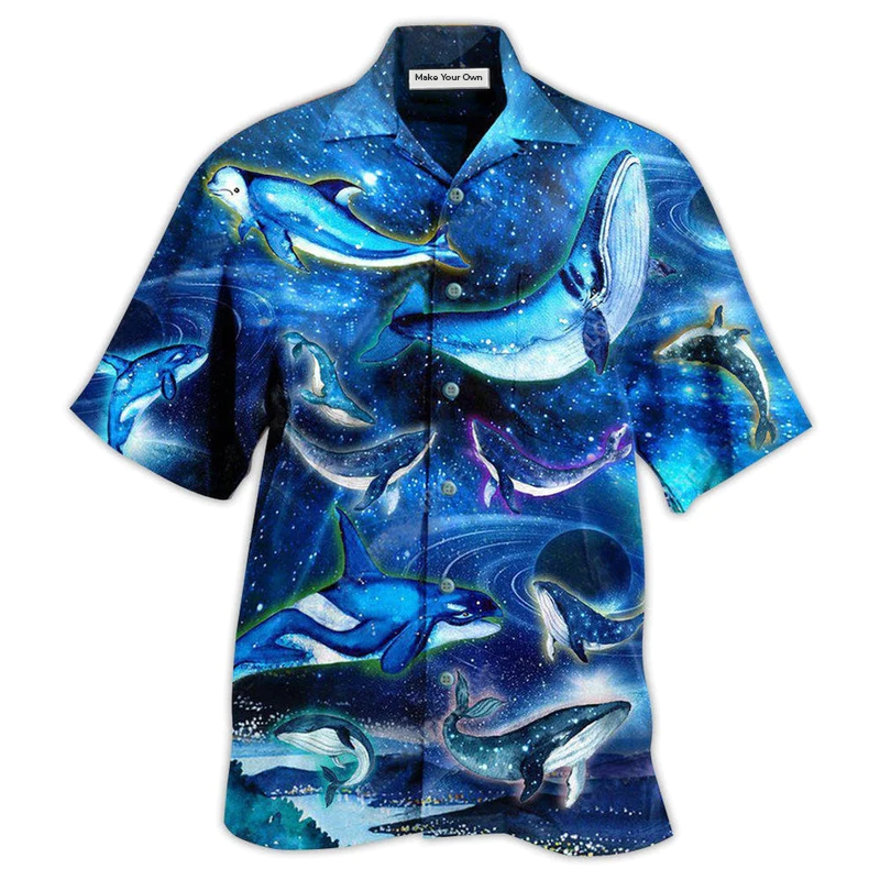 Galaxy Whale Hawaiian Shirt For Resort Holidays Beach Travel And Relaxed Casual Fashion