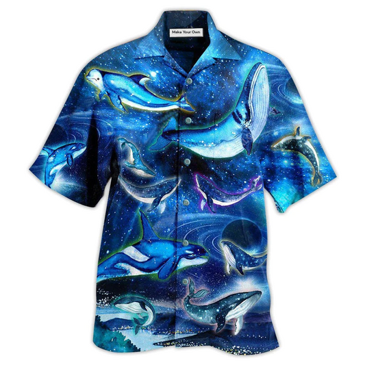 Galaxy Whale Hawaiian Shirt For Resort Holidays Beach Travel And Relaxed Casual Fashion