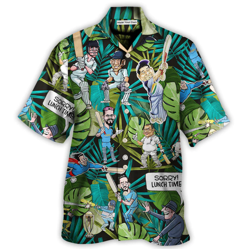 Tropical Funny Cricket Weekend Humor Hawaiian Shirt Print Closeup For Weekend Trips