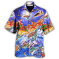 Neon Turtle Light Christmas Happiness Hawaiian Shirt For Resort Getaways And Comfortable Summer Activities