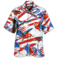 Parrot US Flag Independence Day Hawaiian Shirt For Summer Vacation And Beach Travel