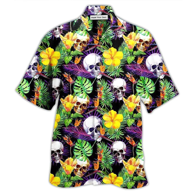 Skull Hawaiian Shirt For Warm Weather Adventures Parties And Daily Comfort