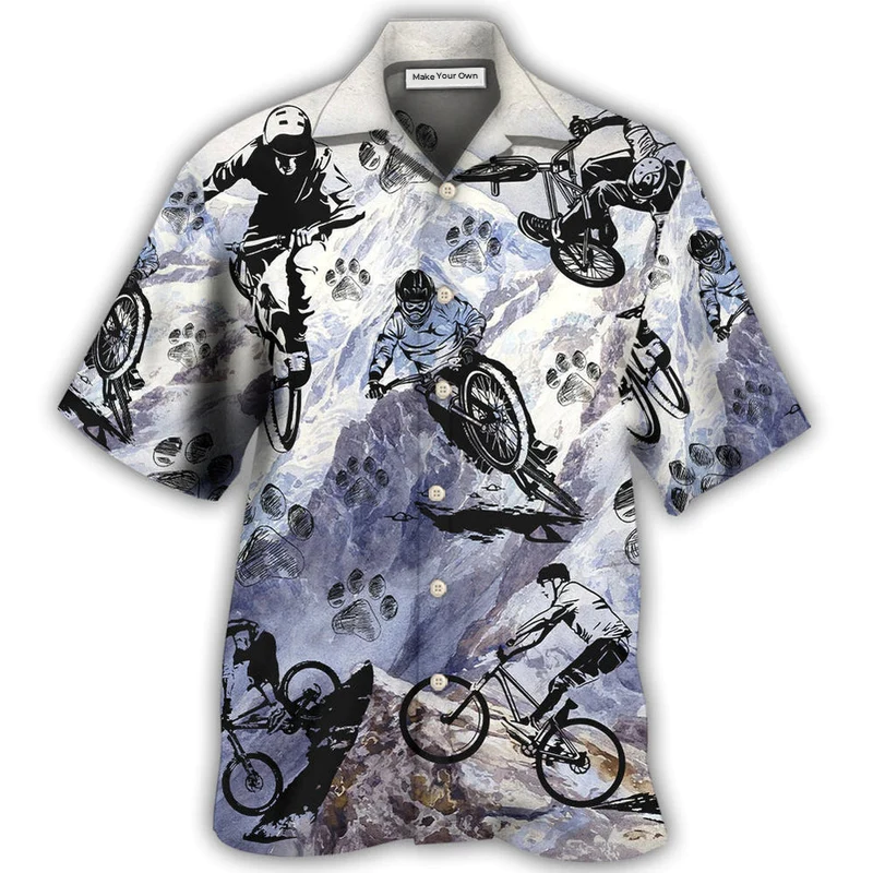 Bicycle Dogs Hawaiian Shirt Artwork Detail For Tropical Trips And Casual Outings