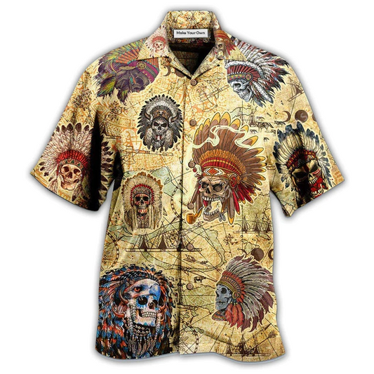 Bohemian American Definitely Hawaiian Shirt Artwork Detail For Tropical Trips And Casual Outings