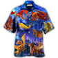 Dragon Fantasy Hawaiian Shirt Artwork Detail For Tropical Trips And Casual Outings