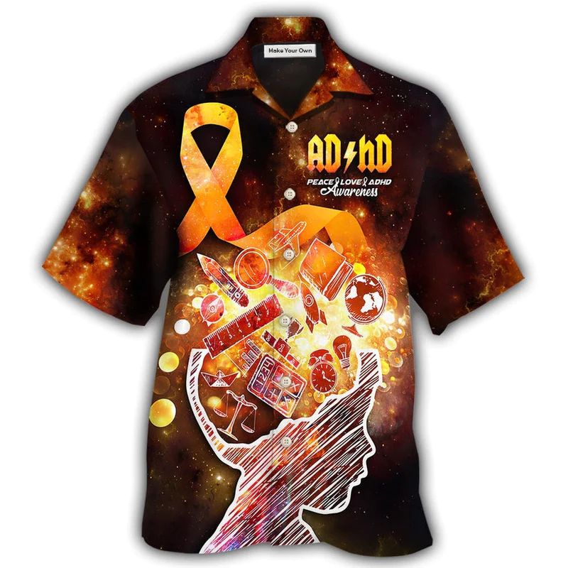 Adhd Awareness Hawaiian Shirt Pattern View For Lightweight Everyday Style