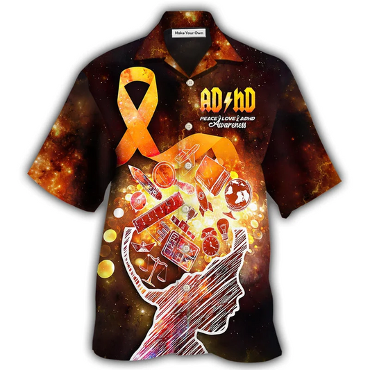 Adhd Awareness Hawaiian Shirt Pattern View For Lightweight Everyday Style