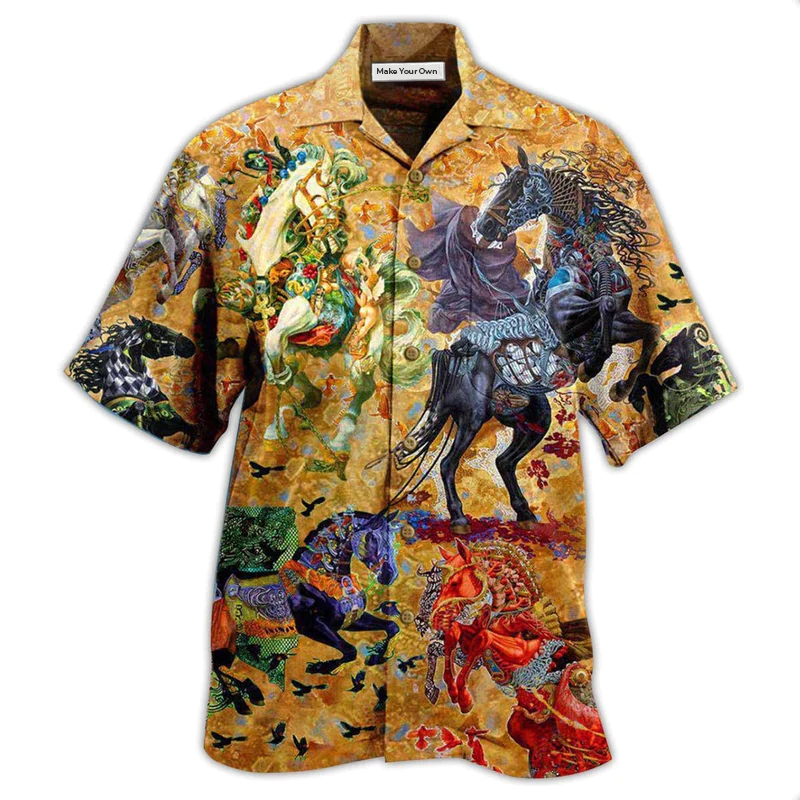Horse Place Horses Hawaiian Shirt Design Detail For Beach Days And Holiday Travel