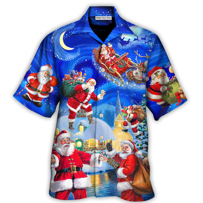 Christmas Santa Town Hawaiian Shirt Relaxed Style View For Island Holidays