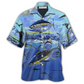 Blue Fishing Tuna Sky Ocean Hawaiian Shirt Design View For Casual Summer Styling