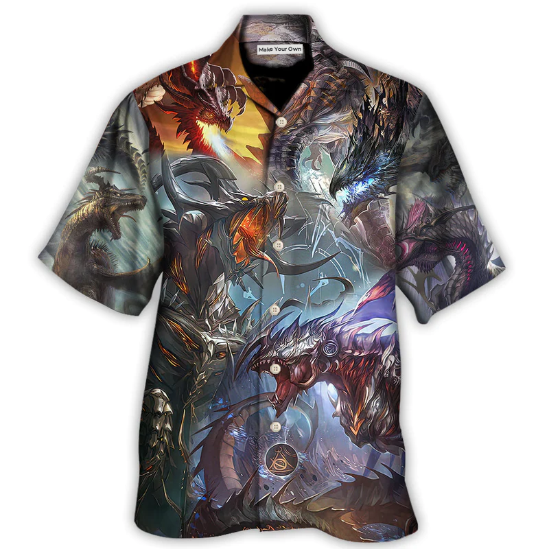 Fantasy Dragon Magic Hawaiian Shirt Button Front Artwork For Summer Travel