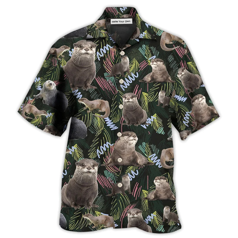 Otter Hawaiian Shirt For Resort Getaways Summer Adventures And Casual Gifting