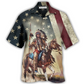 Bohemian Horses Protect Place American Hawaiian Shirt Pattern Detail For Vacation Travel And Daily Wear