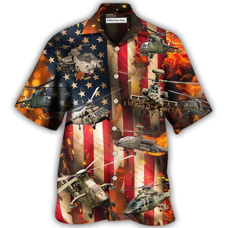 Combat Aircraft US Army Hawaiian Shirt Design Detail For Sunny Adventures And Casual Wear