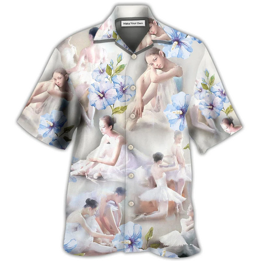 Floral Ballet Dance Hawaiian Shirt Design Detail For Beach Days And Holiday Travel
