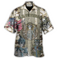 Skull Veteran Us American Flag Hawaiian Shirt Pattern View For Lightweight Everyday Style