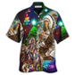 Bohemian Old Man Christmas Hawaiian Shirt Pattern View For Lightweight Everyday Style