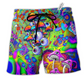 Hippie Mushroom Eyes Color Style Hawaiian Print Beach Shorts For Sunny Getaways And Casual Coastal Wear