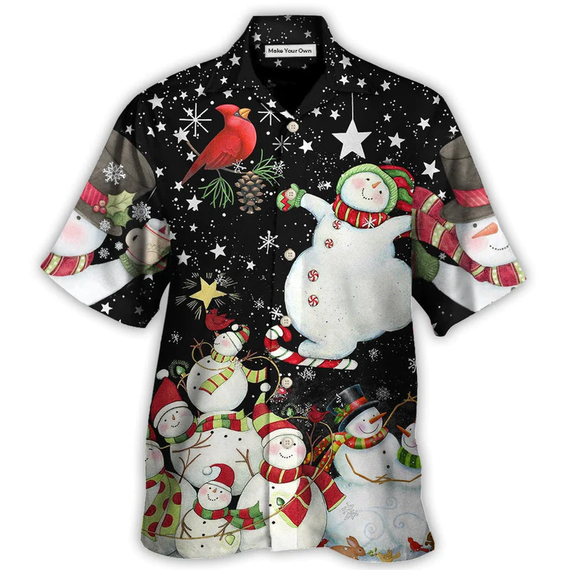 Christmas Snowman Hawaiian Shirt Relaxed Style View For Outdoor Gatherings