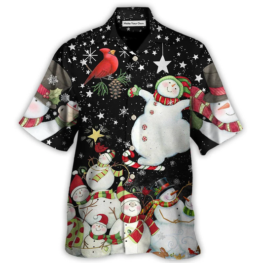 Christmas Snowman Hawaiian Shirt Relaxed Style View For Outdoor Gatherings